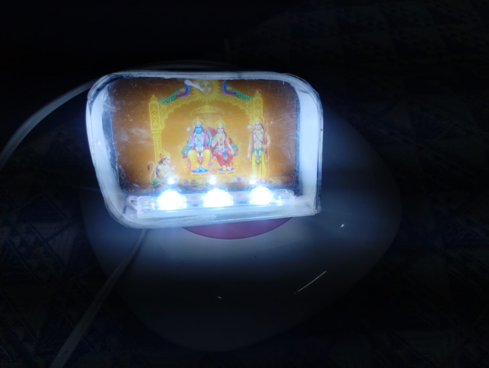 LED-lit custom acrylic devotional photo display