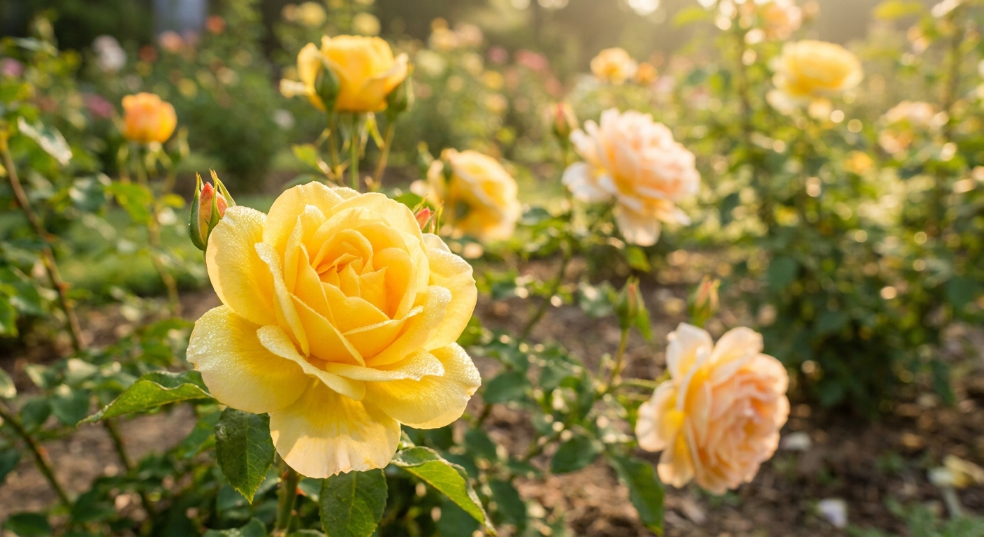 Sagittarius yellow rose print